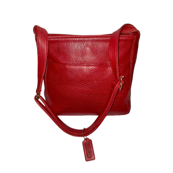 Coach Vintage Sonoma Convertible Crossbody Bag 4924 Red Pebbled Leather C/Rica - Picture 1 of 15